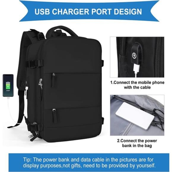 Large Travel Backpack For Women Men,Carry On Backpack,Hiking Backpack Waterproof - Picture 5 of 7